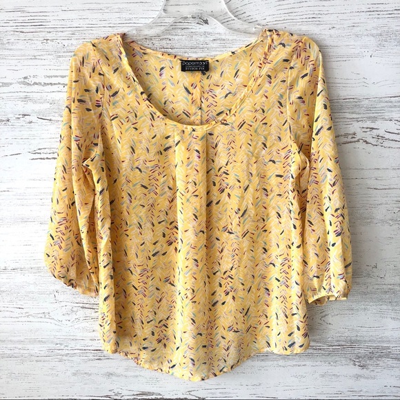 PAPERMOON Stitchfix Sheer Abstract Print Blouse S - Picture 4 of 8